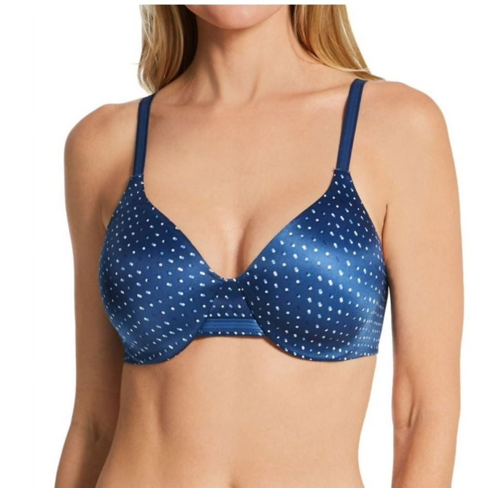 NEW BaliBra Bali Bra blue polkadot t-shirt comfort Underwire style size 36C SOFT